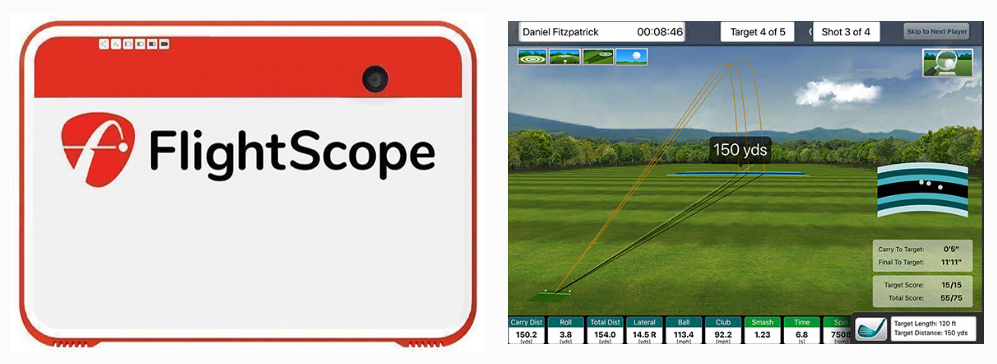 Flightscope Mevo with screenshot - white bg